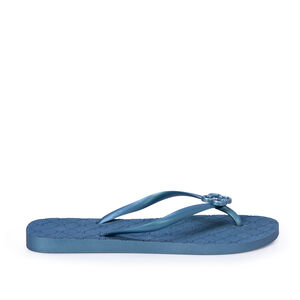 CHINELO DE DEDO AZUL PEROLADO MONOGRAMA