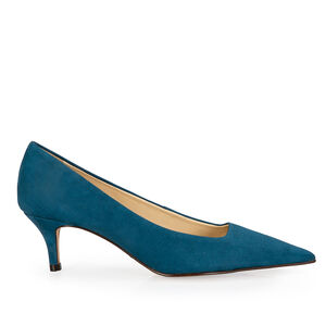 SCARPIN SALTO M&Eacute;DIO COURO SUEDE COBALTO