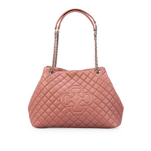 BOLSA ROSA MALVA DE COURO MATELASSÊ HOBO