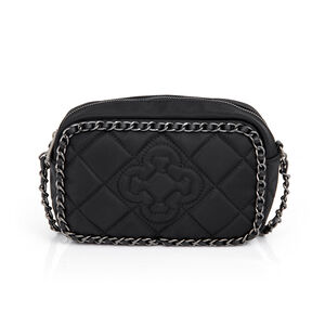 BOLSA SHOULDER BAG PRETA MATELASSÊ COM ALÇA CORRENTE