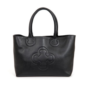 BOLSA SHOPPER PRETA DE COURO