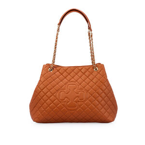 BOLSA GRANDE CARAMELO DE COURO MATELASS&Ecirc; HOBO CARINA