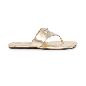 CHINELO RASTEIRA BICO QUADRADO DOURADO