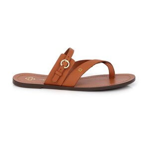 CHINELO RASTEIRA CARAMELO DE COURO TIRAS
