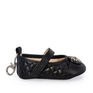 SAPATILHA BEB&Ecirc; RN DE COURO PRETA CATHERINE