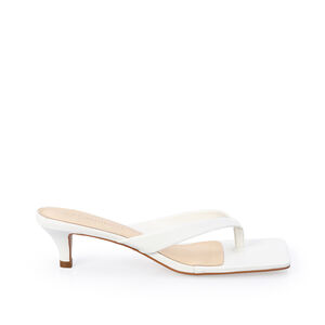 MULE BICO QUADRADO BRANCA DE COURO