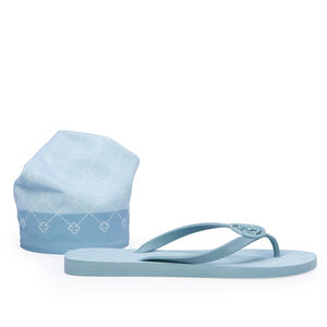 KIT CHINELO DE DEDO INJETADO E LEN&Ccedil;O AZUL