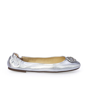 SAPATILHA CATHERINE BAILARINA COURO PRATA