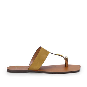 CHINELO RASTEIRO AMARELO CITRINO DE COURO NOBUCK
