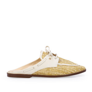 MULE BRANCA DUNA NOBUCK TRAMADA