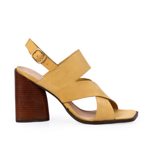 SANDÁLIA SALTO ALTO BEGE SAVANA COURO NOBUCK