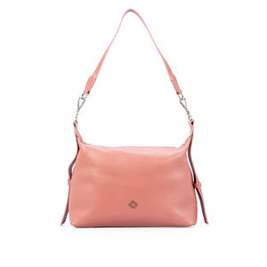 BOLSA M&Eacute;DIA ROSA MALVA DE COURO HOBO