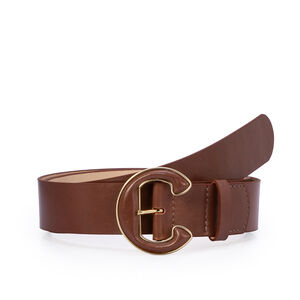 CINTO FEMININO MARROM &Eacute;BANO DE COURO