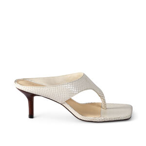 MULE BICO QUADRADO DE COURO BEGE VANILLA