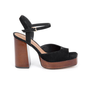 SANDÁLIA MEIA PATA PRETA COURO NOBUCK
