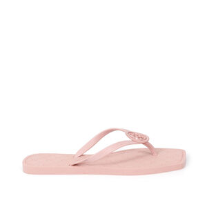 CHINELO DE DEDO ROS&Ecirc; BICO QUADRADO MONOGRAMA