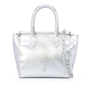 BOLSA TOTE DE COURO PRATA