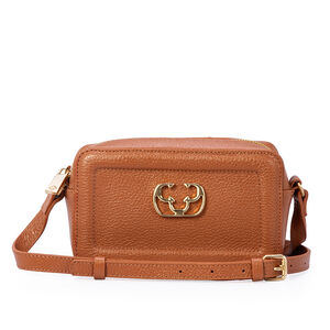 BOLSA PEQUENA TIRACOLO DE COURO CARAMELO