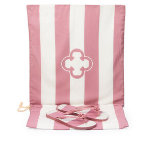 KIT CHINELO DE DEDO ROSA + CAPA DE CADEIRA PRAIA VIRA BOLSA