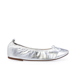 SAPATILHA PRATA METALIZADA COURO LA&Ccedil;O