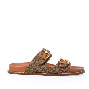 PAPETE DE COURO CARAMELO MONOGRAMA FIVELAS