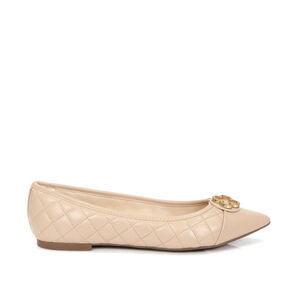 SAPATILHA CATHERINE BICO FINO NUDE SEDA DE COURO MATELASS&Ecirc;