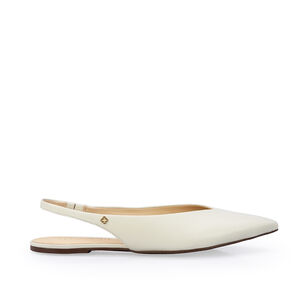 SAPATILHA SLINGBACK BRANCA DUNA DE COURO