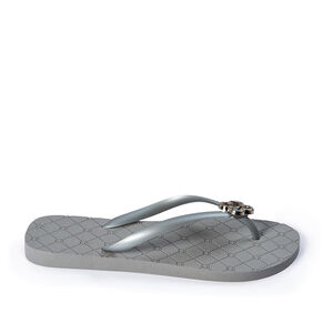 CHINELO DE DEDO PRATEADO MONOGRAMA