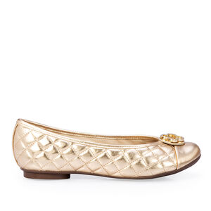 SAPATILHA CATHERINE VINTAGE DOURADA DE COURO MATELASS&Ecirc;