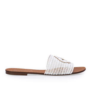 CHINELO SLIDE BRANCO TRAMADO