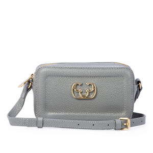 BOLSA PEQUENA CINZA DE COURO SHOULDER BAG
