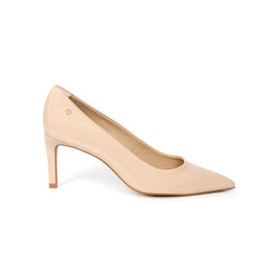 SCARPIN SALTO ALTO NUDE SEDA VERNIZ