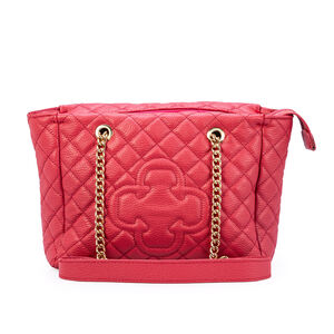 BOLSA M&Eacute;DIA ROSA MAGN&Oacute;LIA DE COURO MATELASS&Ecirc; CARINA
