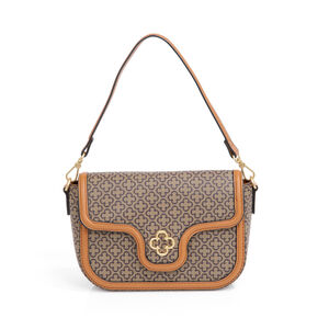 BOLSA SHOULDER BAG CARAMELO MONOGRAMA AL&Ccedil;A GORGUR&Atilde;O