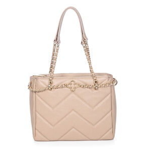 BOLSA MÉDIA NUDE DE COURO TOTE
