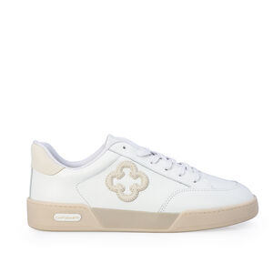 T&Ecirc;NIS FEMININO FLATFORM BRANCO DE COURO AMARRA&Ccedil;&Atilde;O