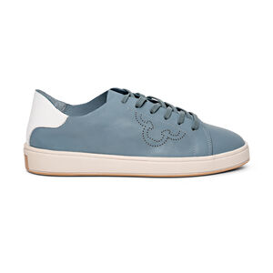 TÊNIS FEMININO AZUL DE COURO AMARRAÇÃO