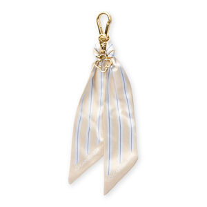 CHAVEIRO BOLSA LEN&Ccedil;O LISTRADO CREME BRULLE BAG CHARM