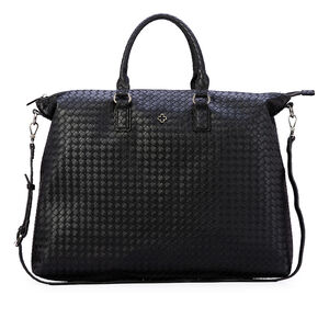 MALA GRANDE DE M&Atilde;O PRETA TRESS&Ecirc;