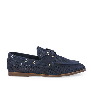 LOAFER MARINHO AZZURRO DE COURO NOBUCK LA&Ccedil;O