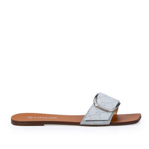CHINELO RASTEIRO AZUL TURMALINA COURO NOBUCK MONOGRAMA