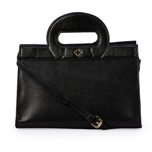 BOLSA TOTE PRETA DE COURO