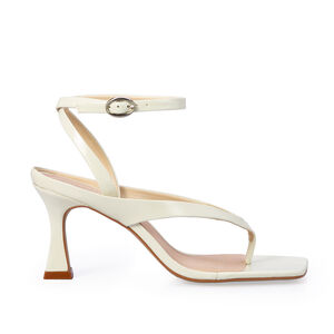 SAND&Aacute;LIA BICO QUADRADO BRANCA DUNA DE COURO