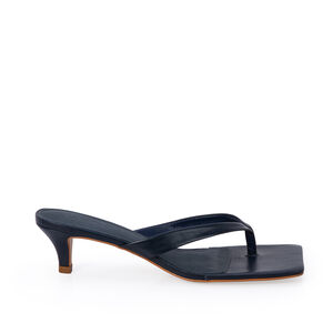 MULE BICO QUADRADO MARINHO AZZURRO DE COURO