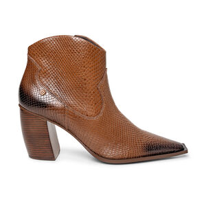 BOTA CANO CURTO CARAMELO DE COURO SERPENTE