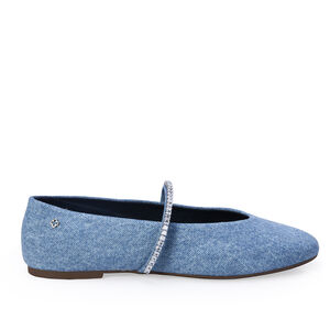 SAPATILHA BICO REDONDO DENIM PEDRARIAS