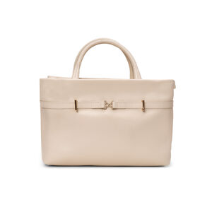 BOLSA TIRACOLO TOTE BEGE VANILLA DE COURO