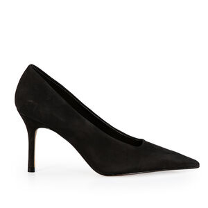 SCARPIN SALTO ALTO COURO SUEDE PRETO