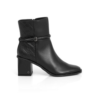 BOTA CANO CURTO PRETA DE COURO MONOGRAMA