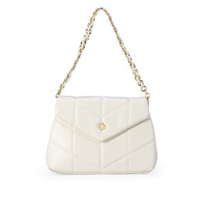 BOLSA BEGE VANILLA SINTÉTICA MATELASSÊ SHOULDER BAG